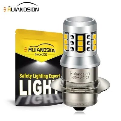 RUIANDISION VENTE HOT P15S Classic Motorcycle Bulbes OEM ODM 6-30 v blanc jaune